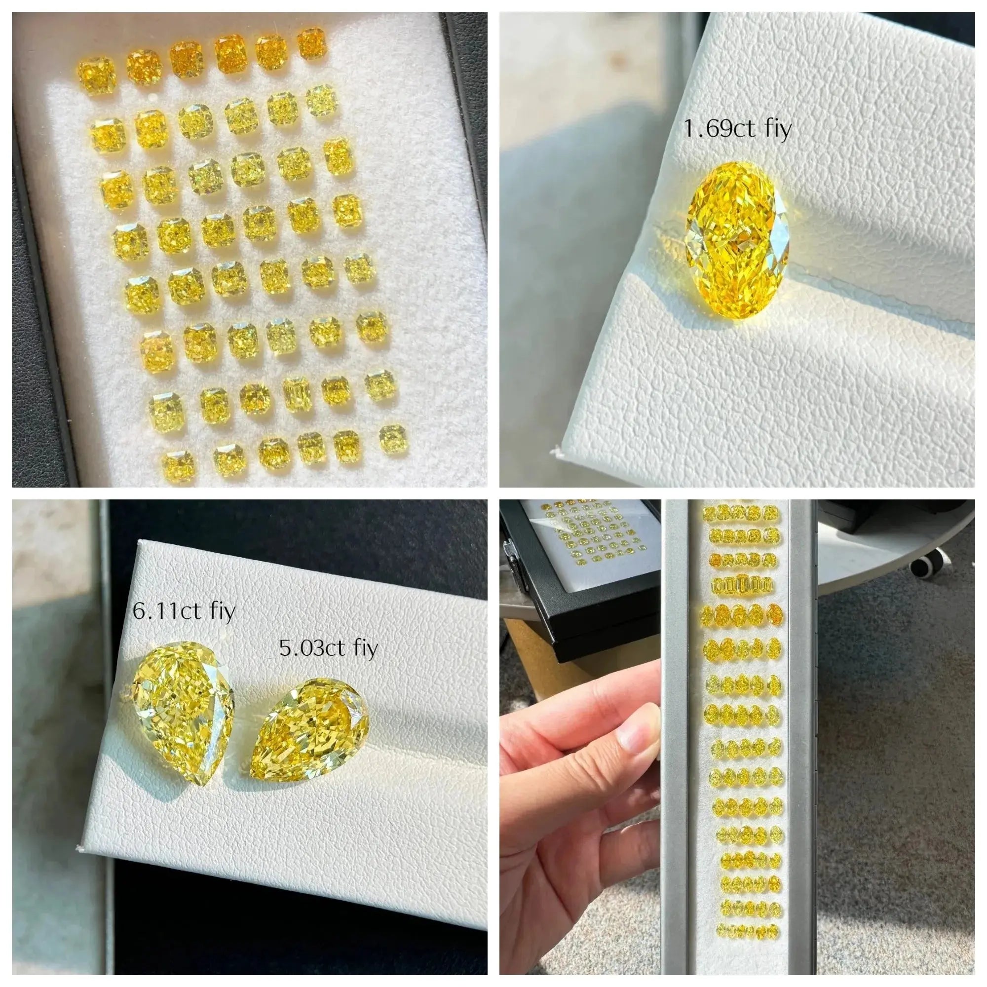 Messi Jewelry Fancy Colored Diamonds CVD HPHT Yellow Lab Grown Diamond Wholesale Maison Valderre