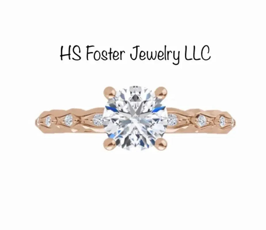 Yellow Gold Bridal Set Featuring Natural Diamonds. - The Sparkling Squirrels & Co.