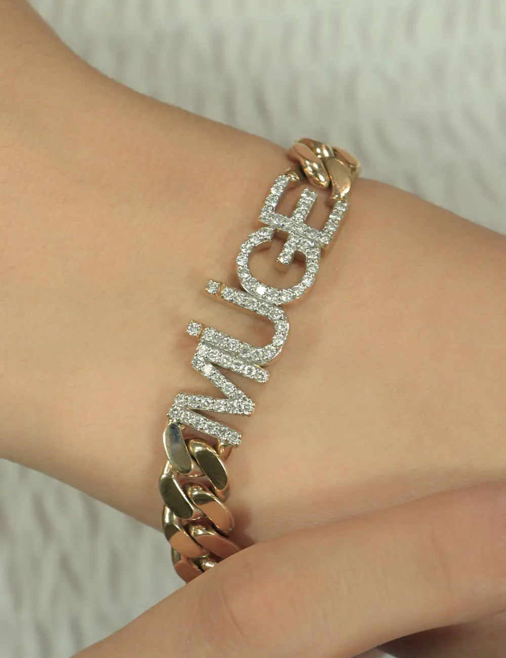 14ct Gold 1.50 Carats Diamond Personalized Name Bracelet Diğer