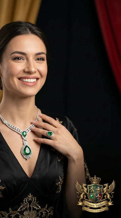 18k Emerald Wedding Set Maison Valderre 18k Emerald Wedding Set   Maison Valderre