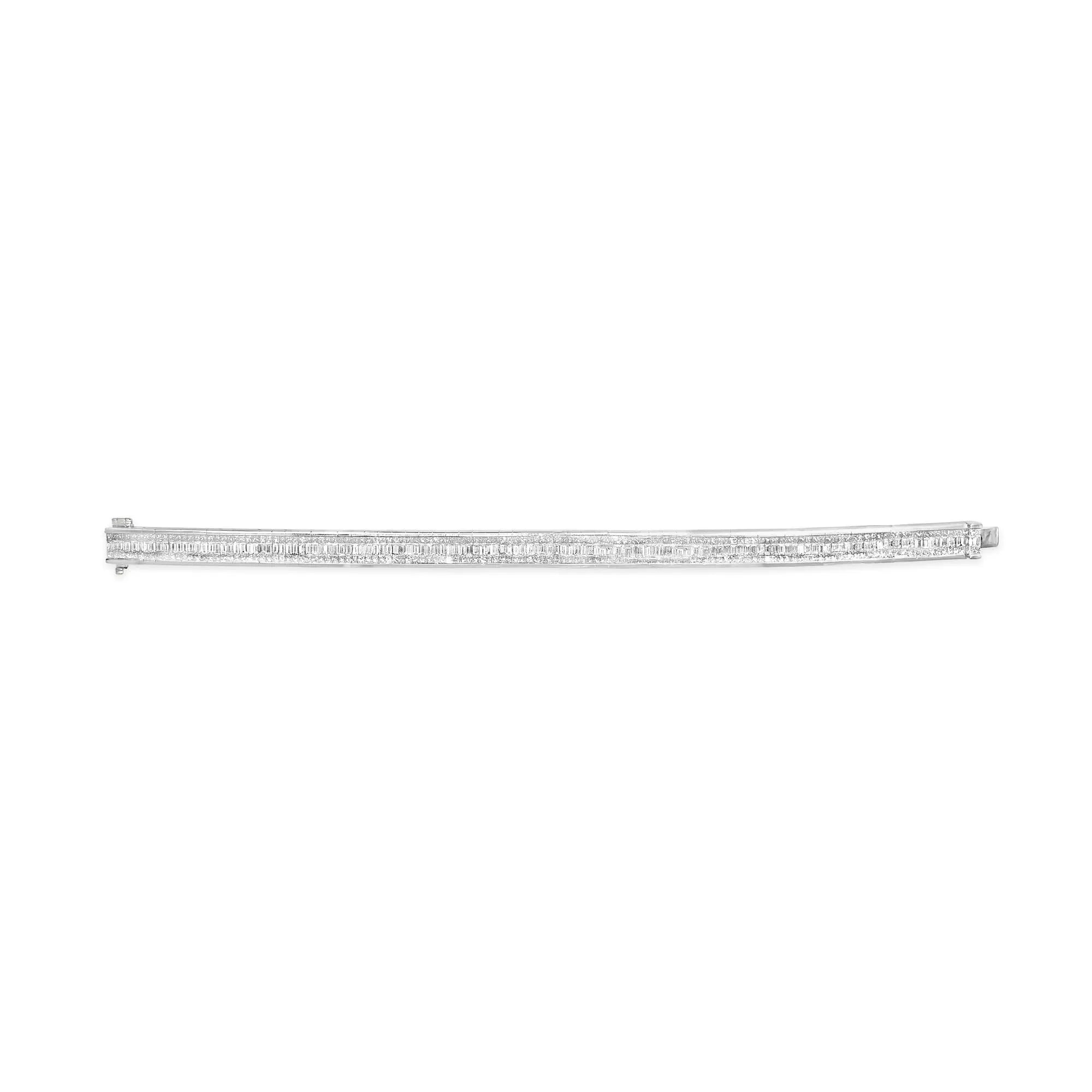 14K White Gold 7 7/8 Cttw Princess and Baguette Diamond Eternity Line Tennis Bracelet (G-H Color, SI1-SI2 Clarity) - 7" Inches Infinite Jewels