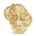 18K Yellow Gold 2 1/3 Cttw Diamond, Sapphire, and Emerald Sculpted Petal Brooch Pin (G-H Color, VS1-VS2 Clarity) Infinite Jewels