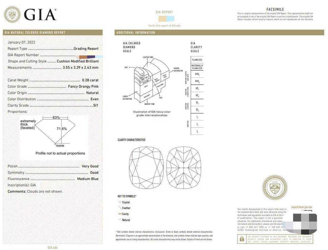 CZZL24 GIA Qualified Natural 0.28Ct Fancy Orangy Pink Diamonds SI1 Pendants Necklaces for Women Fine Jewelries - The Sparkling Squirrels & Co.
