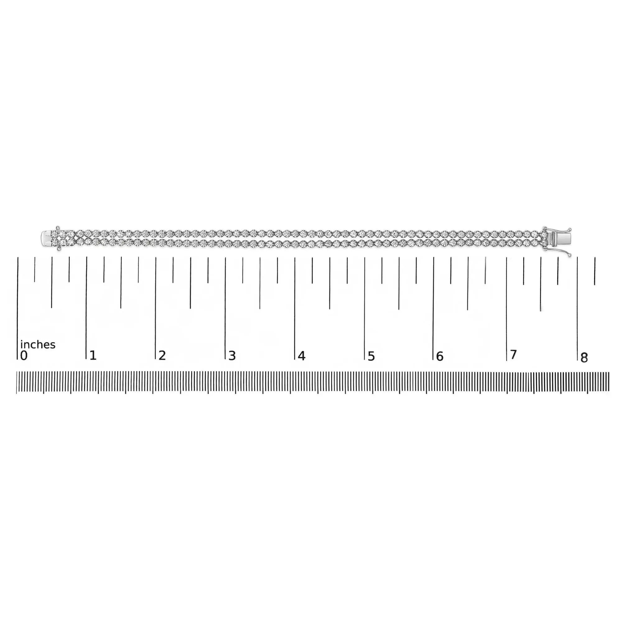 18K White Gold 5 3/5 Cttw Natural Diamond Double Row Link Tennis Bracelet (G-H Color, VS1-VS2 Clarity) - 7" Inches Infinite Jewels