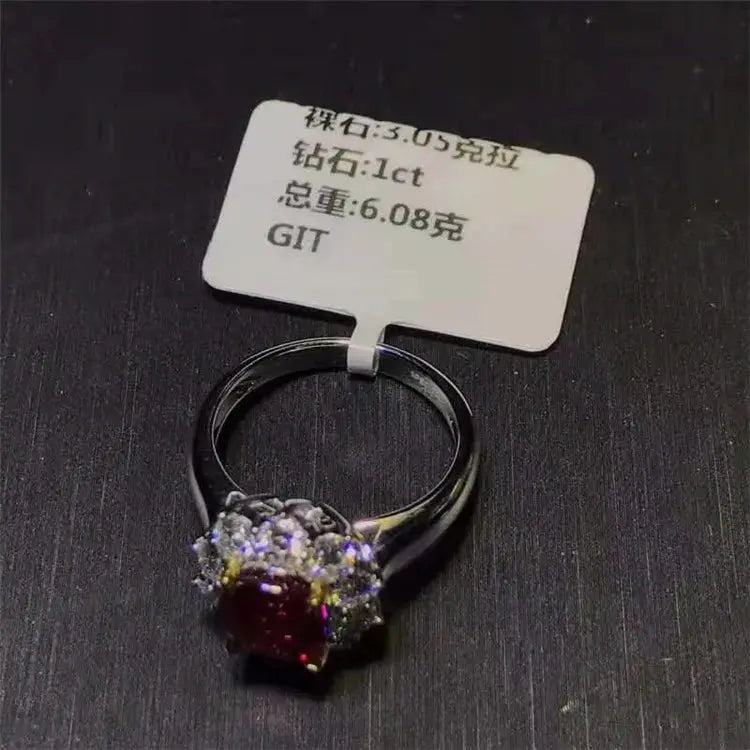 3.05ct Burma Red Ruby 18k Gold Fine Wedding Gemstone Ring Maison Valderre