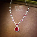 Indian Jewelry Gold 18k Gold  South Africa Real Diamond Natural Ruby Necklace for Women Fashion Jewelry Set Maison Valderre