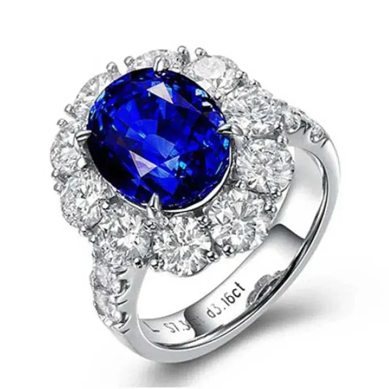 Natural Gemstone Blue Sapphire Ring for Women White Gold - The Sparkling Squirrels & Co.