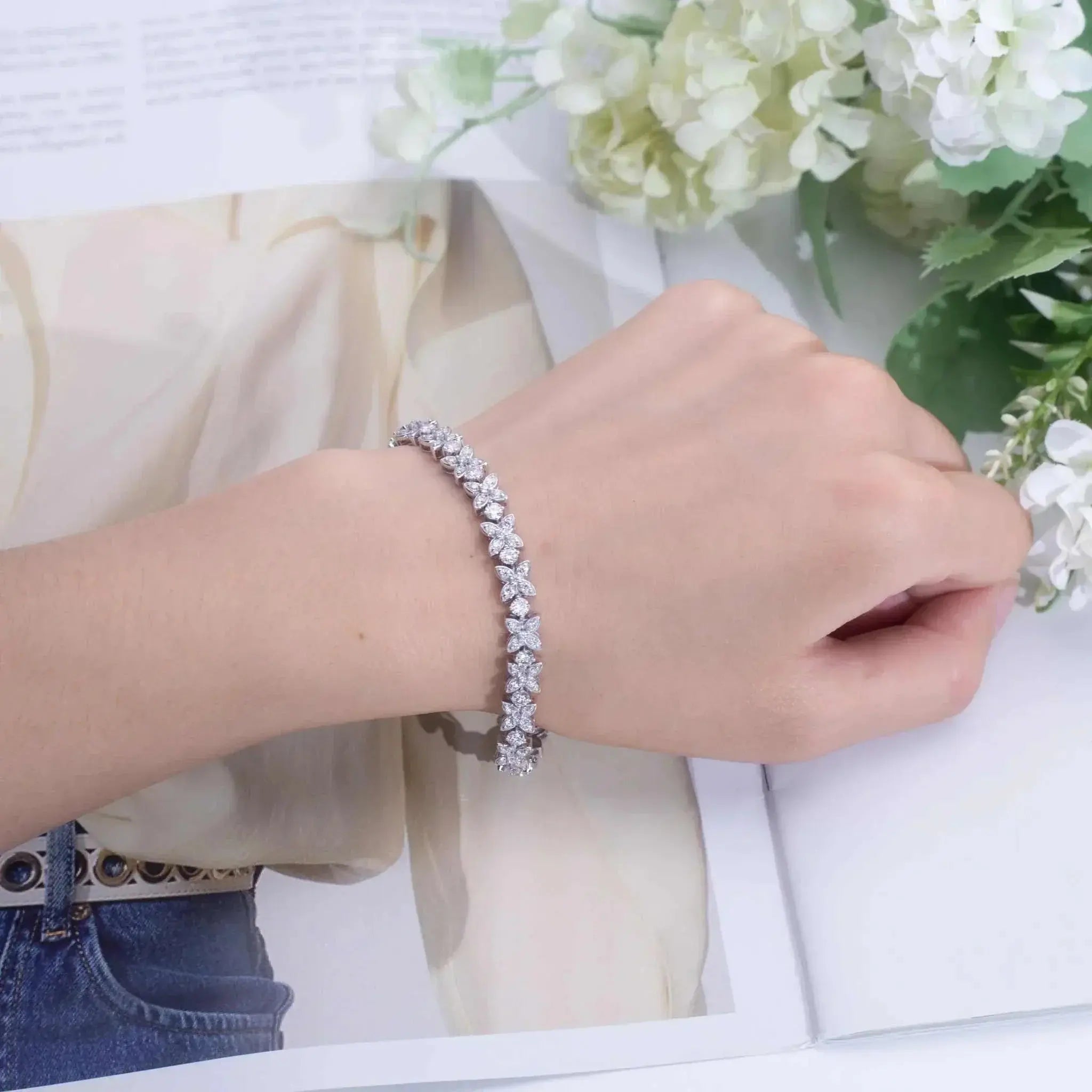 Iced Out Luxury Jewelry 14K Solid Gold With Lab Diamond Custom Bracelet Hip Hop Cuban Chain Bracelet Maison Valdorre