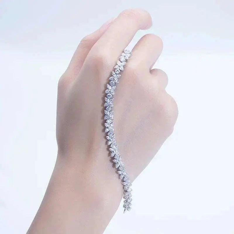 Iced Out Luxury Jewelry 14K Solid Gold With Lab Diamond Custom Bracelet Hip Hop Cuban Chain Bracelet Maison Valdorre