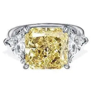 14K White Gold 10 Carat Yellow Moissanite Diamond Wedding Engagement Ring Maison Valdorre