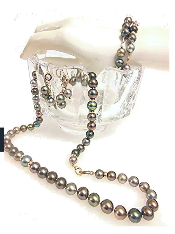Tahitian Pearl Mega Set-Round-Multi Color-Interchangeable Necklace/Bracelet, Earrings/Pendant Jane A Gordon: Designs for Life