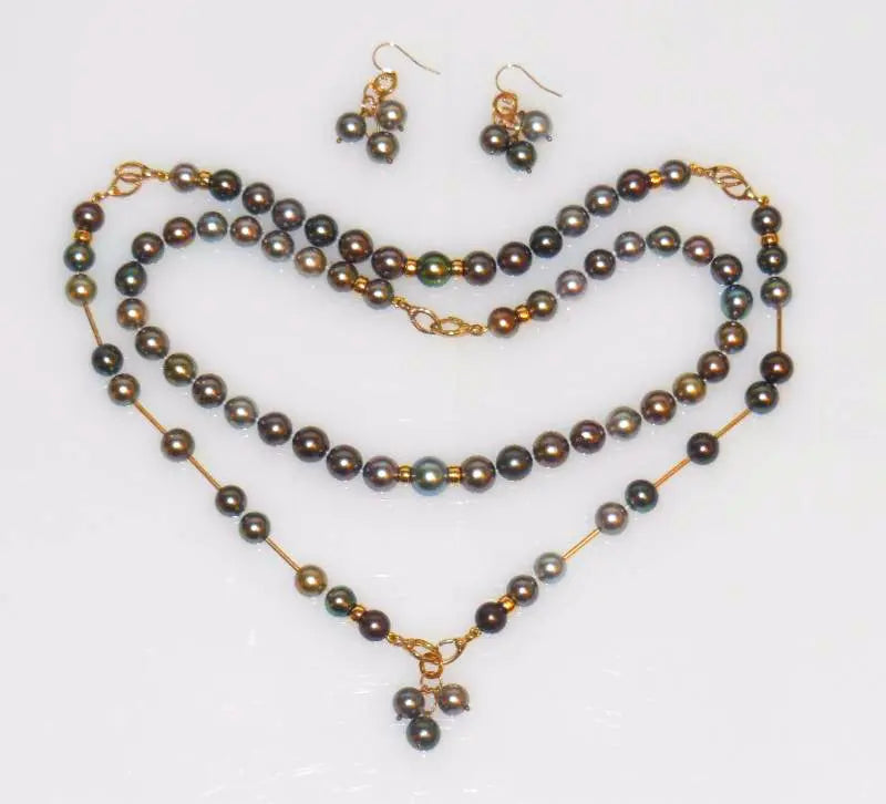 Tahitian Pearl Mega Set-Round-Multi Color-Interchangeable Necklace/Bracelet, Earrings/Pendant Jane A Gordon: Designs for Life