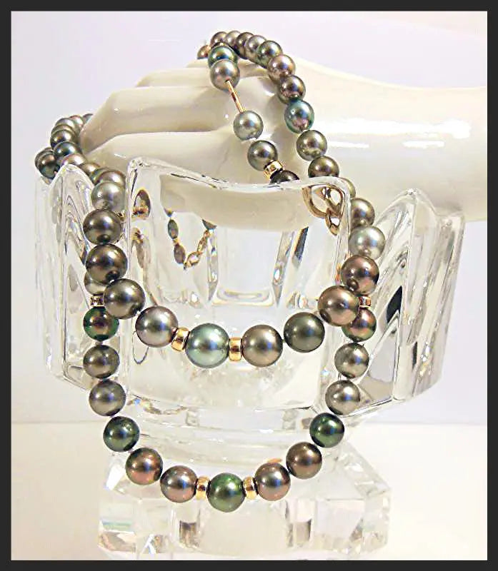 Tahitian Pearl Mega Set-Round-Multi Color-Interchangeable Necklace/Bracelet, Earrings/Pendant Jane A Gordon: Designs for Life