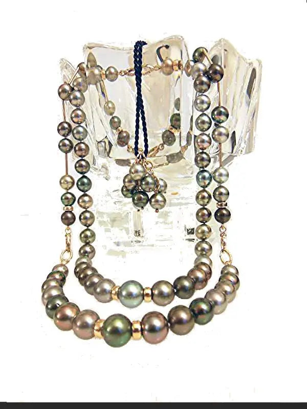 Tahitian Pearl Mega Set-Round-Multi Color-Interchangeable Necklace/Bracelet, Earrings/Pendant Jane A Gordon: Designs for Life