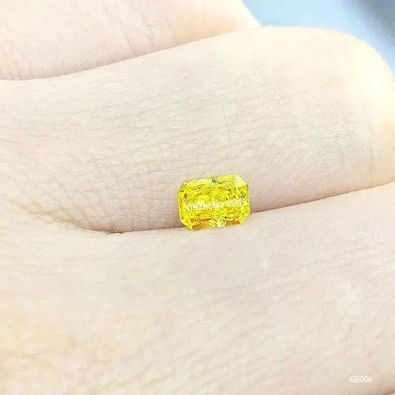 Radient 3.55ct Fancy Vivid Yellow Lab Grown Diamond HPHT for Fine Jewelry Making with IGI Certificate - The Sparkling Squirrels & Co.