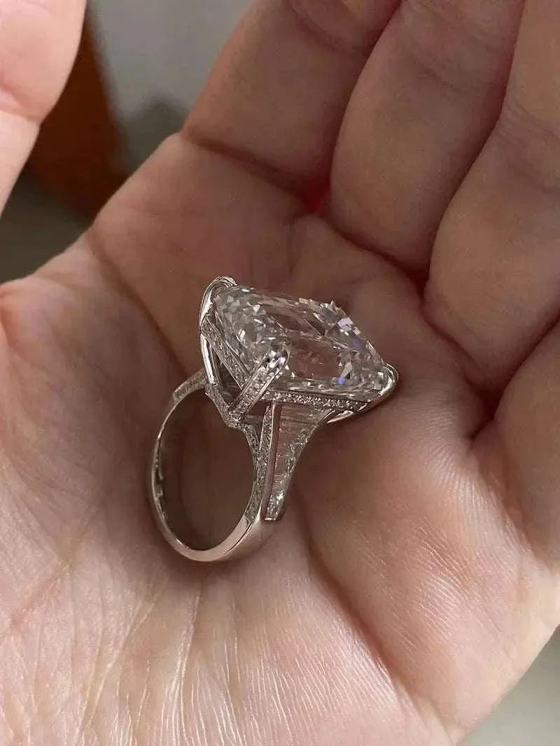 Ruif Unique Customized Luxury Design Emerald Cut 20ct F VS1 Lab Grown Diamonds Rings for Wedding Band Gifts Fine Jewelry IGI - The Sparkling Squirrels & Co.