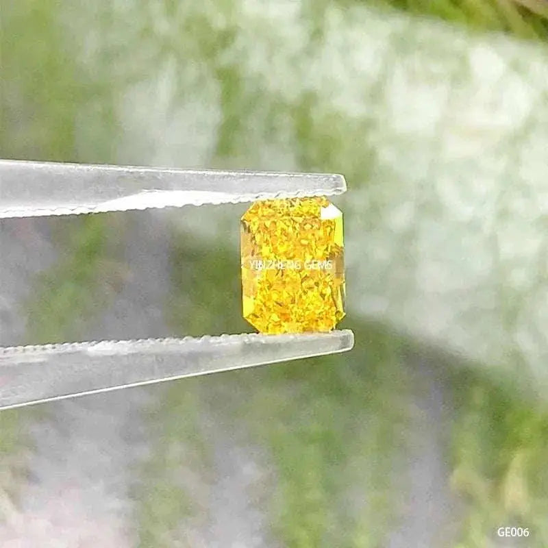 Radient 3.55ct Fancy Vivid Yellow Lab Grown Diamond HPHT for Fine Jewelry Making with IGI Certificate - The Sparkling Squirrels & Co.