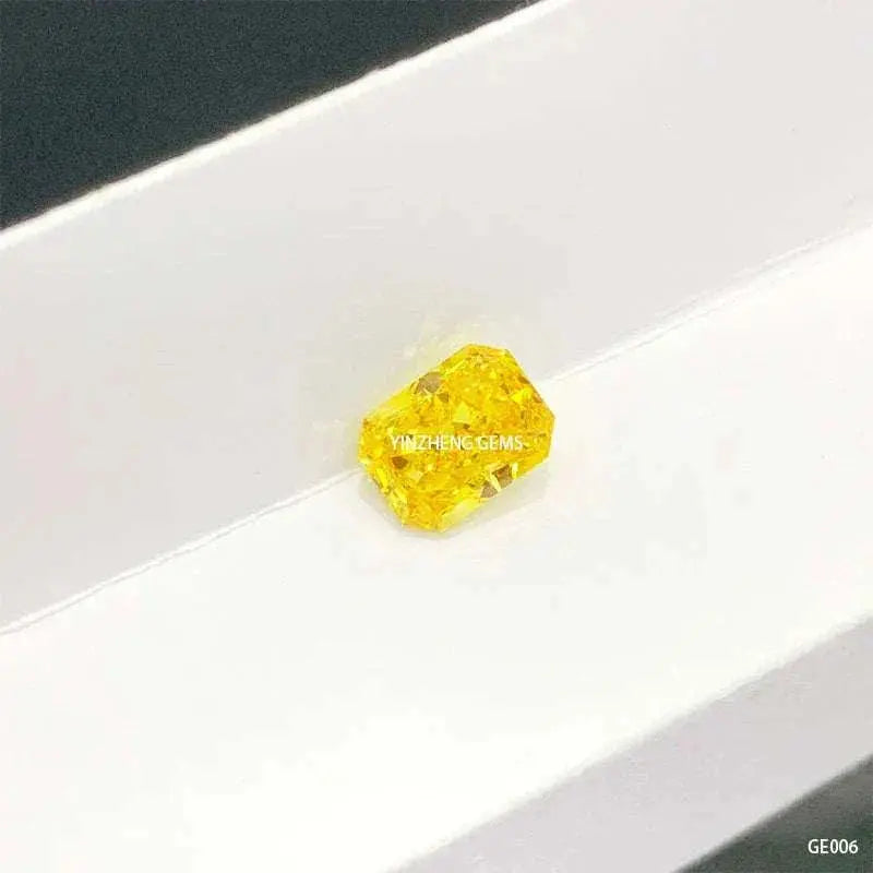 Radient 3.55ct Fancy Vivid Yellow Lab Grown Diamond HPHT for Fine Jewelry Making with IGI Certificate - The Sparkling Squirrels & Co.