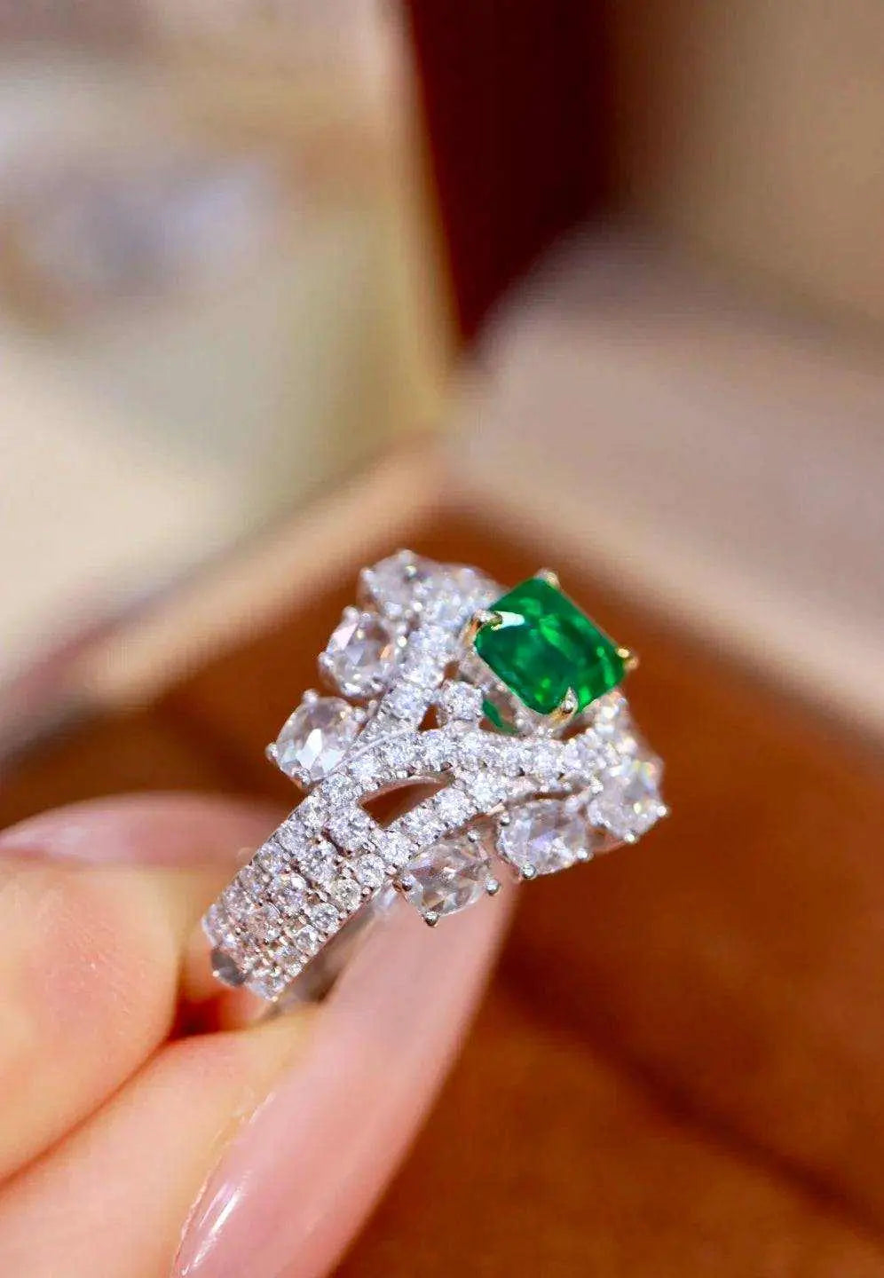 FH25 Emerald Rings Fine Jewelry 18K Gold Natural Green Emerald 0.72ct Gemstones Male Rings for Men's Fine Ring - The Sparkling Squirrels & Co.