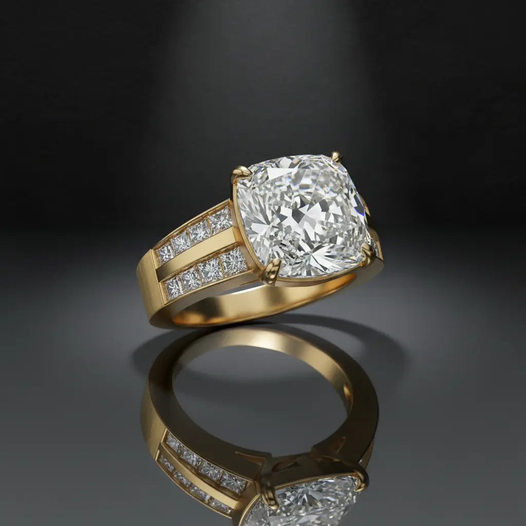 14K 18k Yellow Gold 3ct Slender Elder Mine Cut Lab Diamond Lever Earrings can be customized in other specifications Maison Valdorre