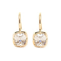 14K 18k Yellow Gold 3ct Slender Elder Mine Cut Lab Diamond Lever Earrings can be customized in other specifications - The Sparkling Squirrels & Co.
