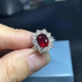Meisidian Hot Sale 18K White Pure Gold G VS 100% Real Diamond 3 Carat Natural Original Mozambique Ruby Women Fashion Ring - The Sparkling Squirrels & Co.